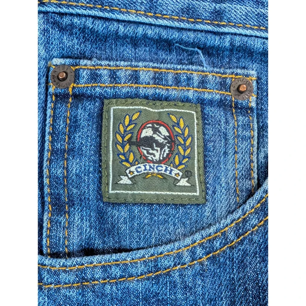 Cinch Mens Blue Denim Relaxed Fit Straight‎ Leg Jeans 34x30 MB90530 002 Medium